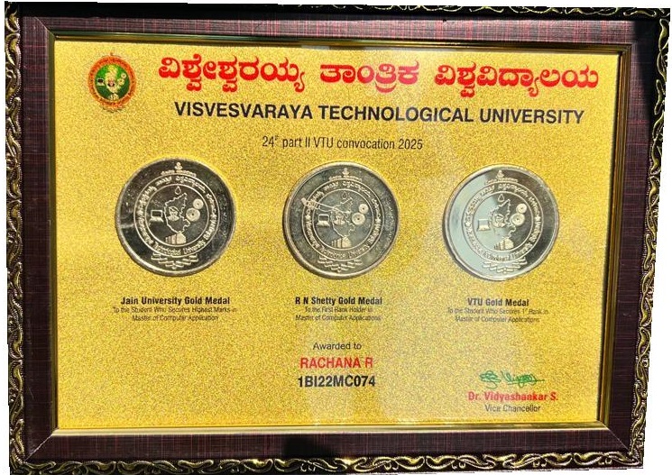 Ms. Rachana R receiving award